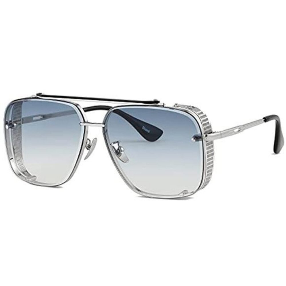 Vintage Aviator Sunglasses Men Gradient Square Oversized